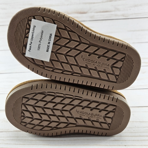 Koolaburra UGG Victoria Toddler Girls Size 7 Chestnut Suede Sheepskin Short Boot - Picture 8 of 11